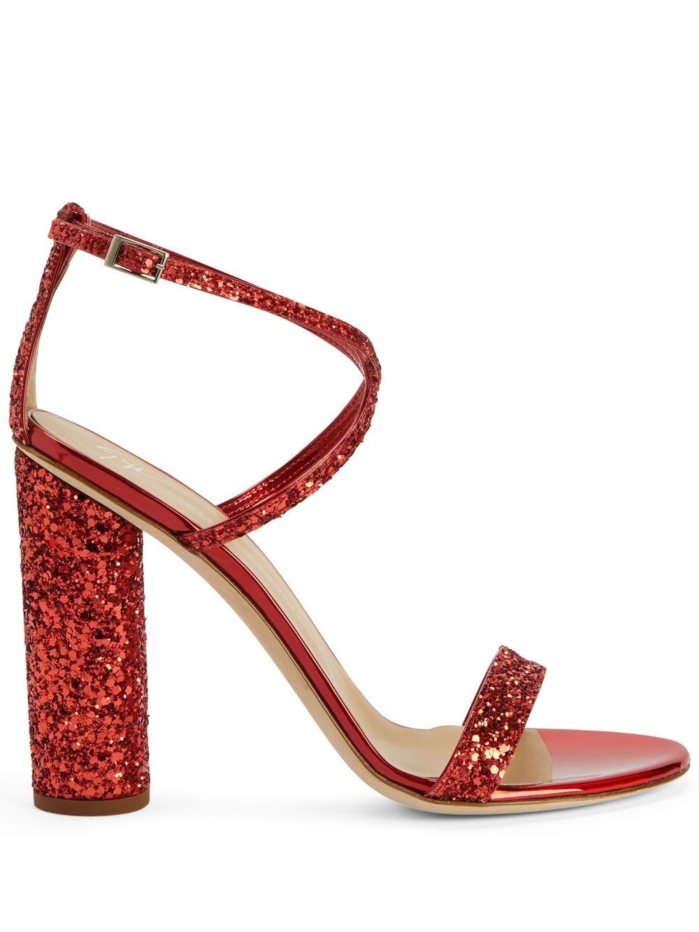 Giuseppe Zanotti Tara Sandalen mit Glitter - Rot von Giuseppe Zanotti