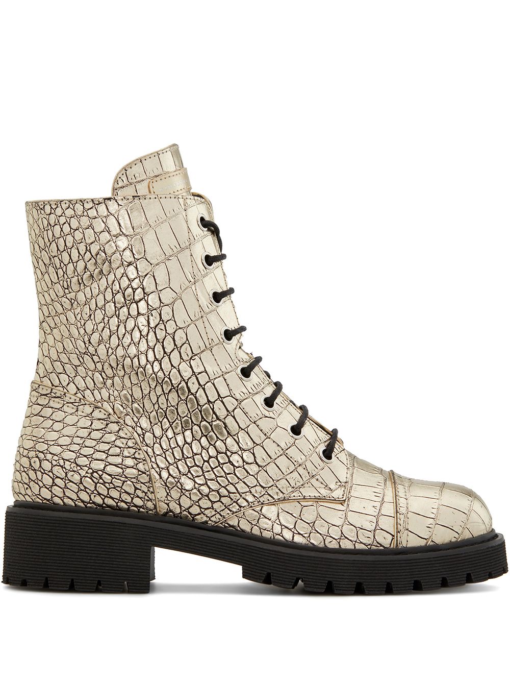 Giuseppe Zanotti 'Thora' Stiefel mit Kroko-Effekt - Gold von Giuseppe Zanotti