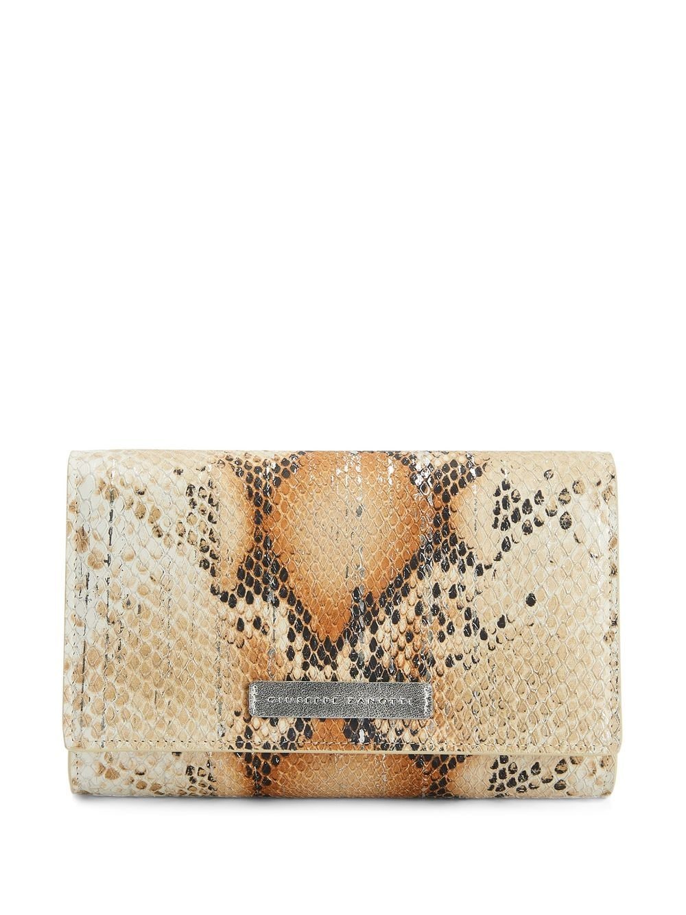 Giuseppe Zanotti Hana Clutch mit Schlangen-Effekt - Nude von Giuseppe Zanotti