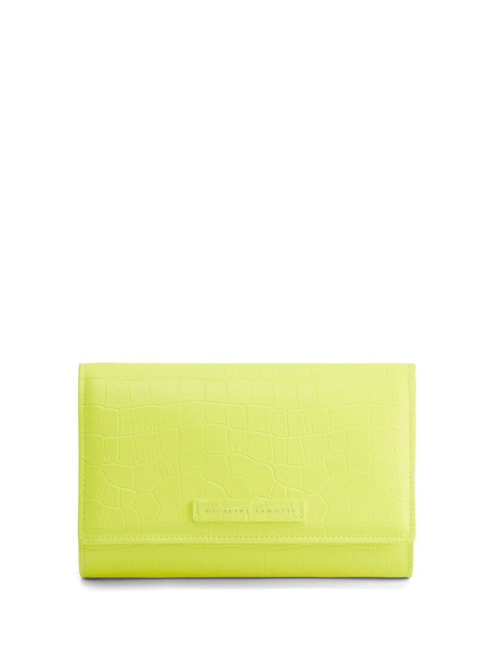 Giuseppe Zanotti Wendy Clutch mit Kroko-Effekt - Gelb von Giuseppe Zanotti