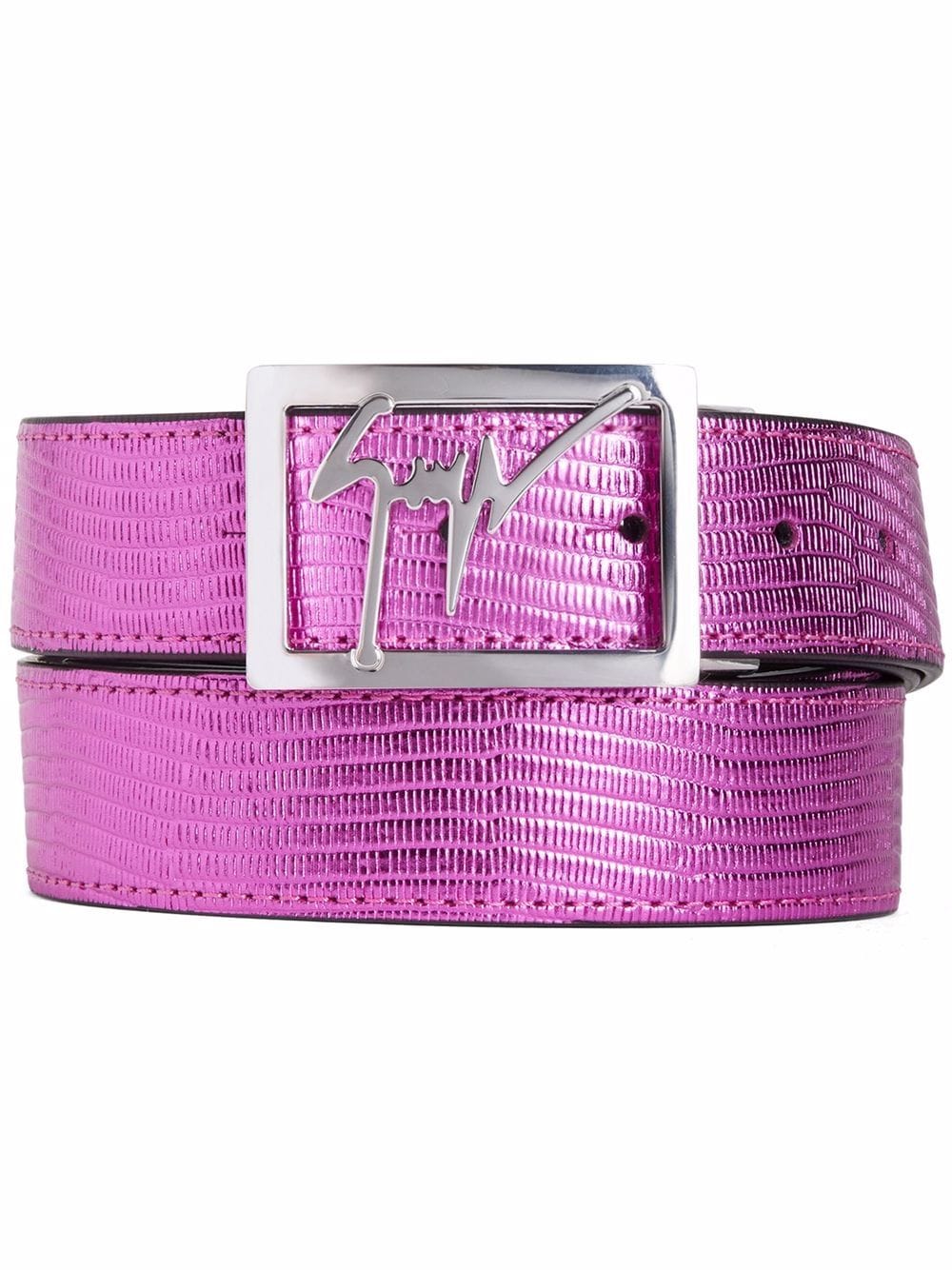 Giuseppe Zanotti logo-buckle belt - Violett von Giuseppe Zanotti
