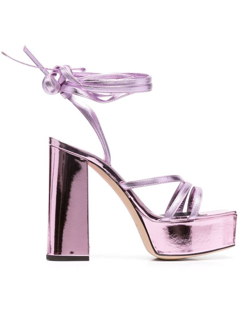 Giuseppe Zanotti Plateau-Sandalen im Metallic-Look 125mm - Rosa von Giuseppe Zanotti