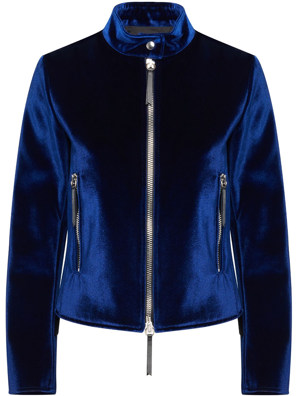 Giuseppe Zanotti Samtjacke mit Reißverschluss - Blau von Giuseppe Zanotti