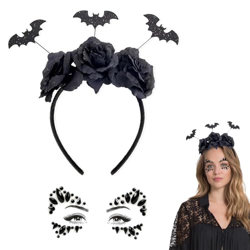 Halloween Haarreifen Damen Fledermaus Design | Haarreif für Halloween-Accessoires & Kostüm Zubehör | Stylischer Halloween Kopfschmuck | Fledermaus Haarschmuck für Karneval, Fasching & Mottoparty von Giutsaull