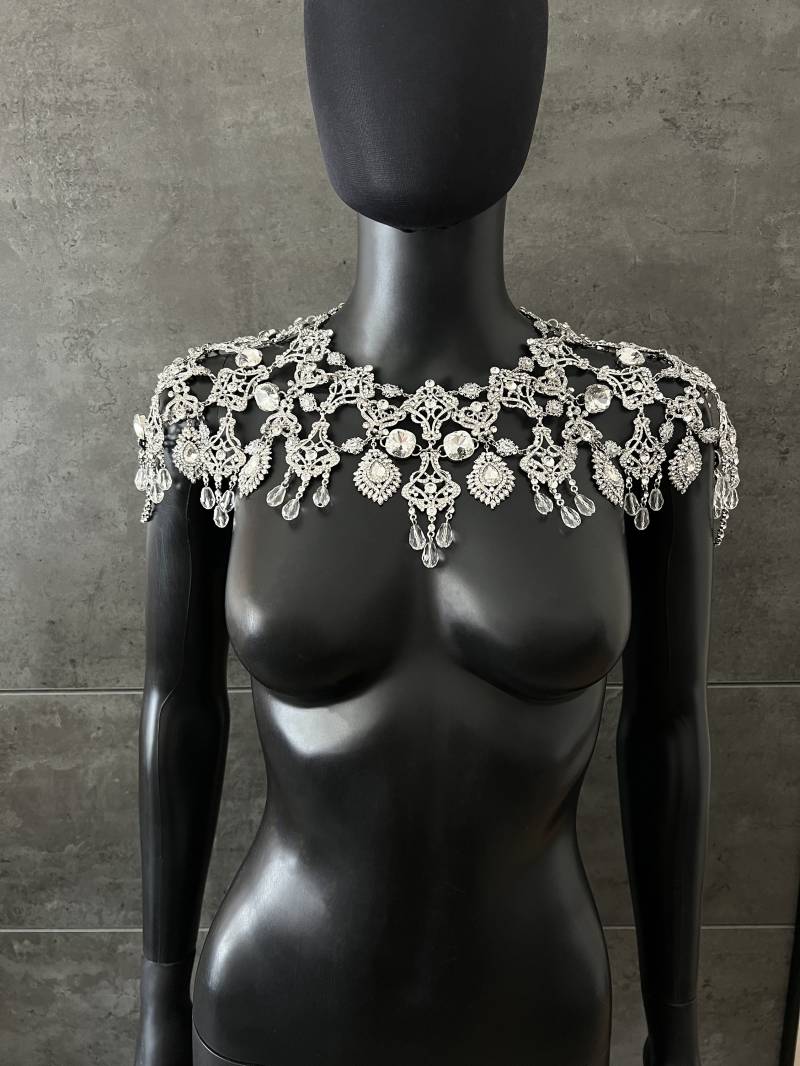 Braut Schulter Halskette _Wedding Backdrop Jewelry_Schulter Halskette_Wedding Statement Piece_Bridal Shoulder Necklace _Hochzeitsschmuck von GivaMyJewelry