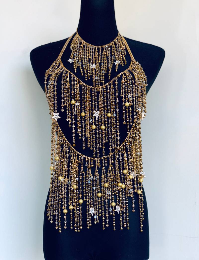 Chunky Halskette ~ Statement Gold Kristall Halsband Halsketten von GivaMyJewerly