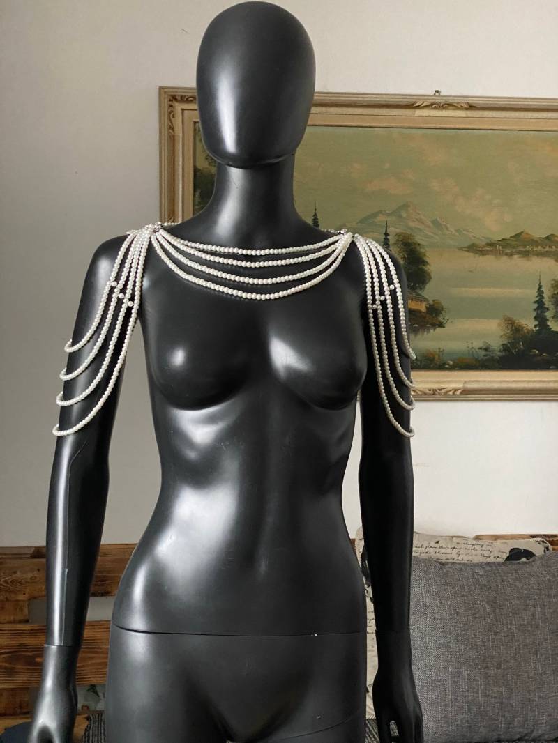 Hochzeit Schulter ~ Perle Körper Kette Halskette Perlen Braut Perlenhalskette von GivaMyJewerly