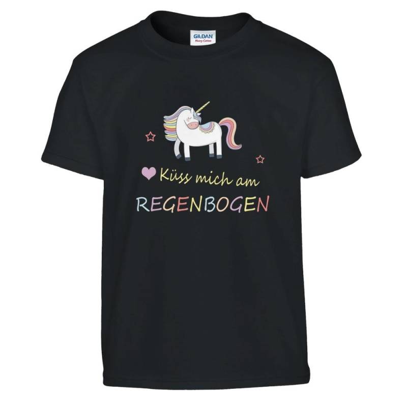 Lustiges Einhorn T-Shirt Küss Mich Am Regenbogen, Regenbogen Humor Shirt, Statement Shirt von GiveAwayJoy
