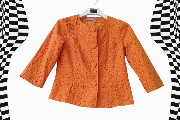 Vintage Damen Blazer Bestickt/Marke Wallis Orange Farbe Floral Style Elegant Chic Mantel/ Button-Up Top/ Retro Style/ Gr. 10 Vintage Damen Blazer Bestickt/Marke Wallis Orange Farbe Floral Style Elegant Chic Mantel/ Button-Up Top/ Retro Style/ Gr. 10 von GiveClothingAchance