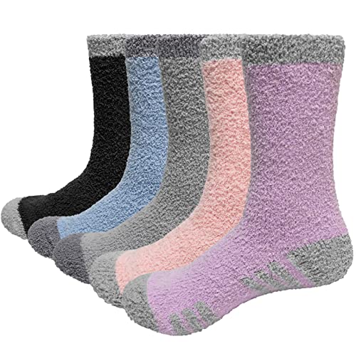 GiveGift Kuschelsocken Damen Plüschsocken Bettsocken Dicke Warme Plüsch Kuschel Flauschige Socken Bunt für Frauen Fuzzy Fluffy Socks 35-39 von GiveGift