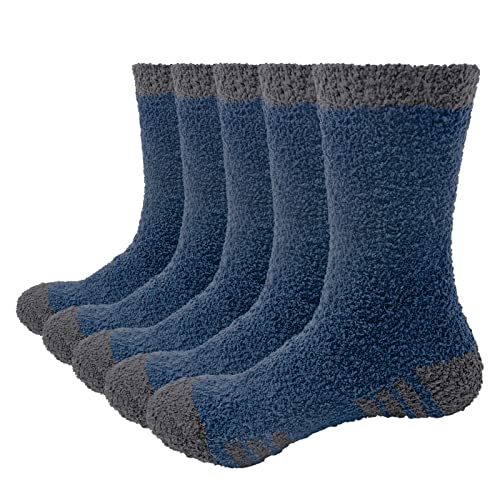 GiveGift Kuschelsocken Herren Plüschsocken Bettsocken Dicke Warme Plüsch Kuschel Flauschige Socken Bunt für Männer Fuzzy Fluffy Socks 38-43 von GiveGift