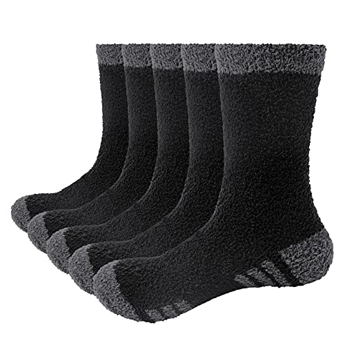 GiveGift Kuschelsocken Herren Plüschsocken Bettsocken Dicke Warme Plüsch Kuschel Flauschige Socken Bunt für Männer Fuzzy Fluffy Socks 38-43 von GiveGift