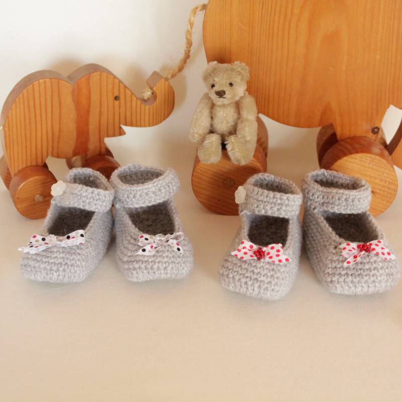 Baby-Ballerinas Mit Schleife in Hellgrau von GiveMeJoy