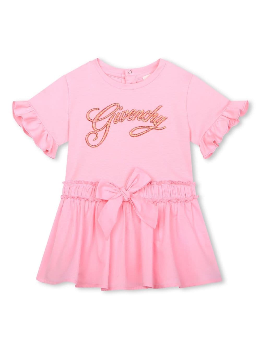 Givenchy Kids Ausgestelltes Kleid mit Logo-Stickerei - Rosa von Givenchy Kids