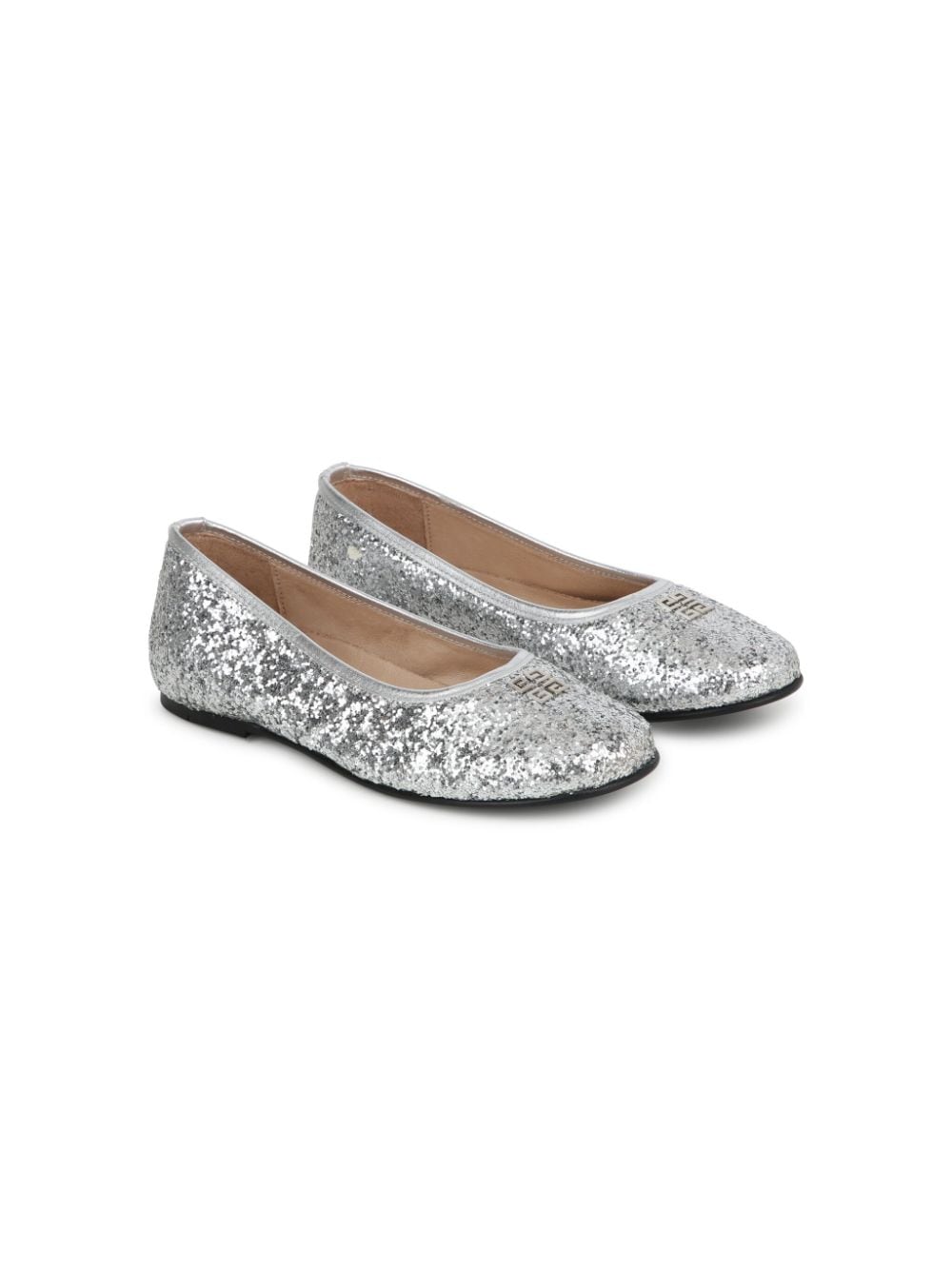 Givenchy Kids Ballerinas in Glitter-Optik mit 4G - Grau von Givenchy Kids