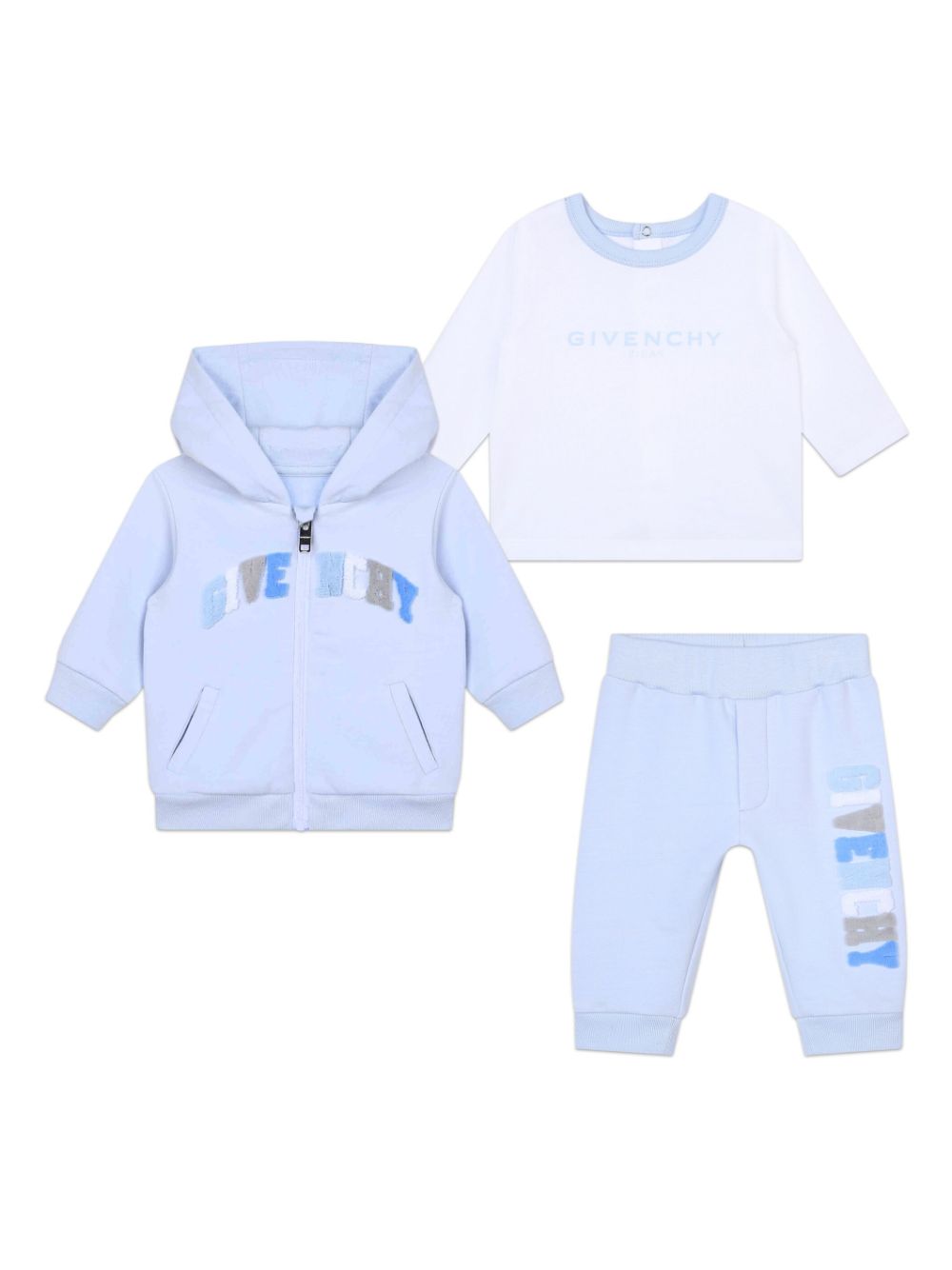 Givenchy Kids Dreiteiliger Jogginganzug mit Logo - Blau von Givenchy Kids