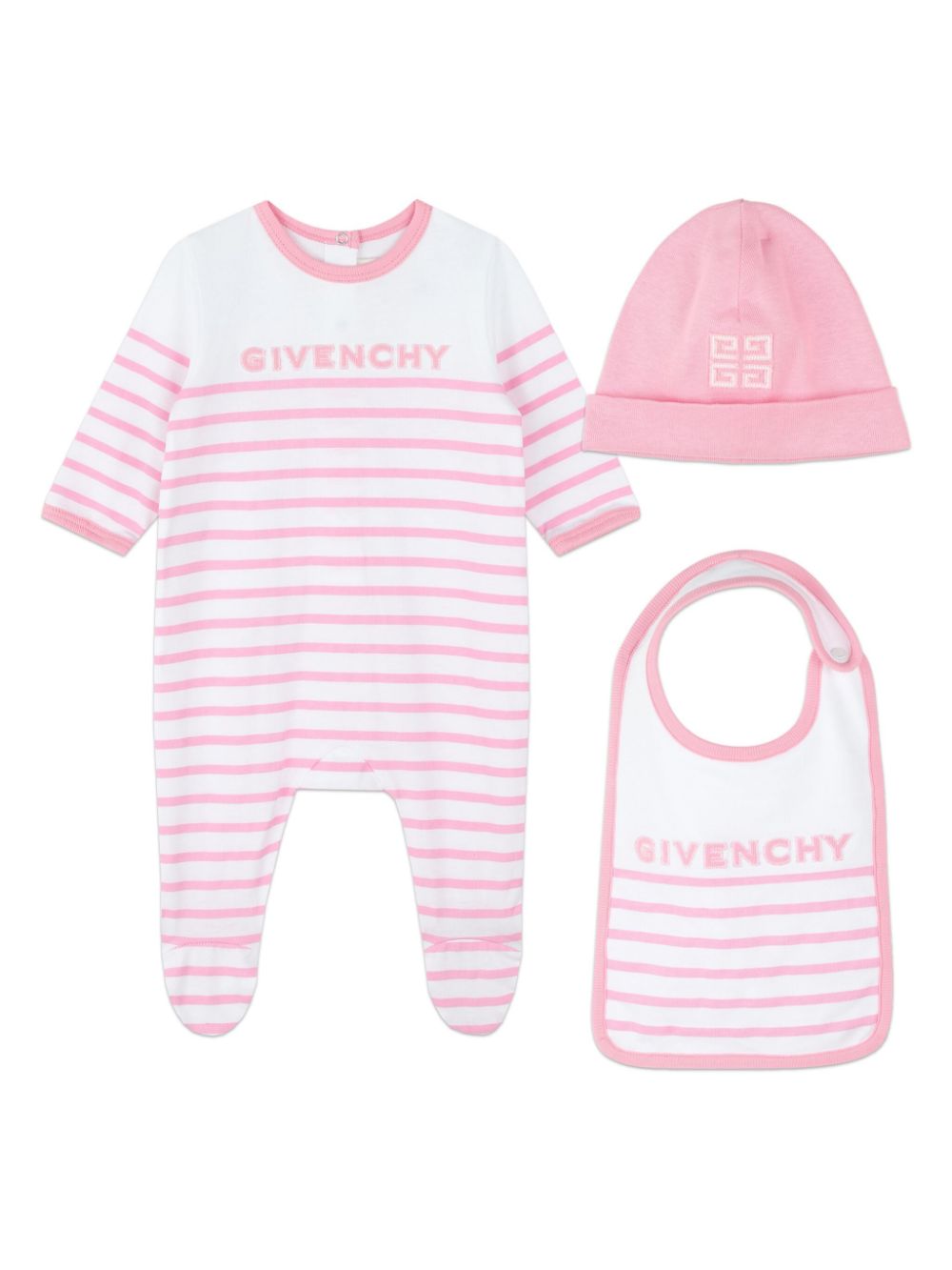 Givenchy Kids Dreiteiliges Pyjama-Set mit Logo-Stickerei - Rosa von Givenchy Kids