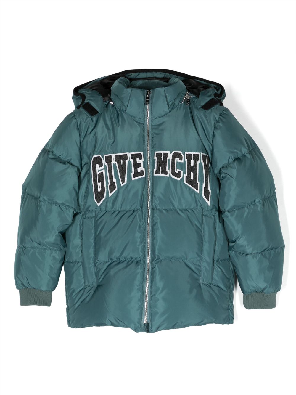 Givenchy Kids Gefütterte Jacke mit Logo-Patch - Grün von Givenchy Kids