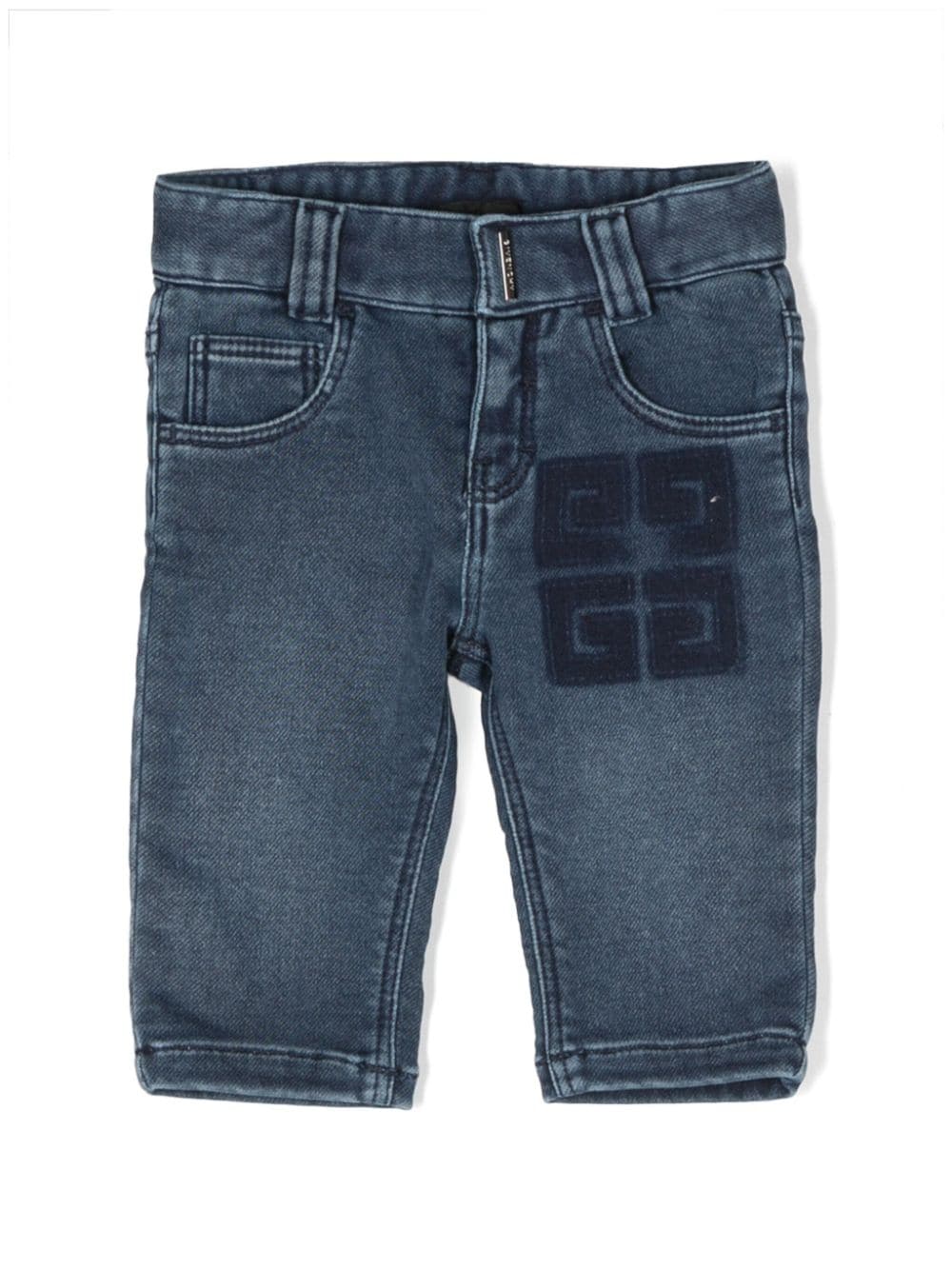 Givenchy Kids Gerade Jeans mit Logo-Prägung - Blau von Givenchy Kids