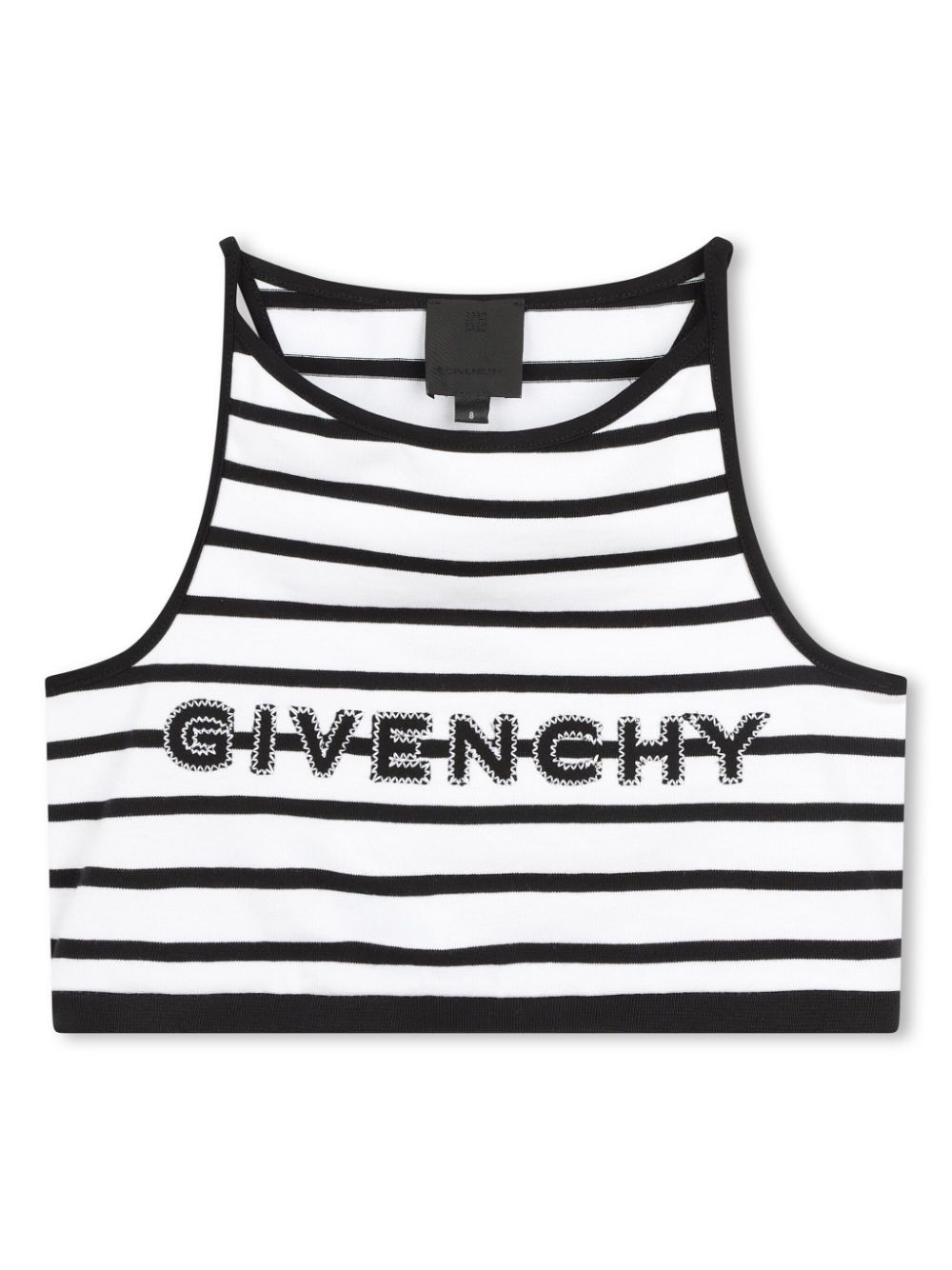 Givenchy Kids Gestreiftes Cropped-Top mit Logo-Stickerei - Schwarz von Givenchy Kids