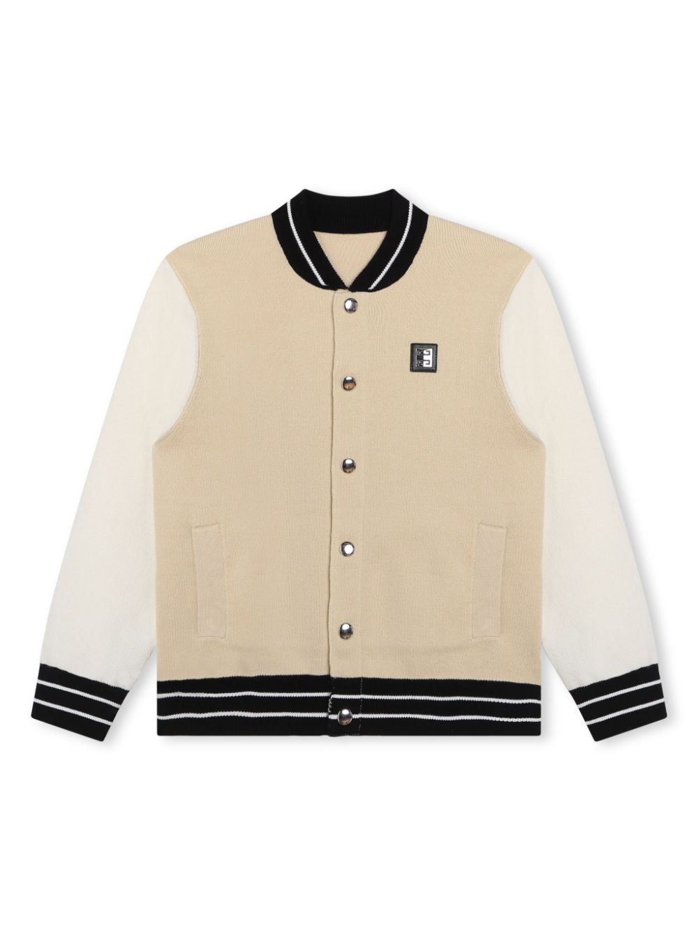 Givenchy Kids Gestrickte Bomberjacke mit Logo-Applikation - Nude von Givenchy Kids