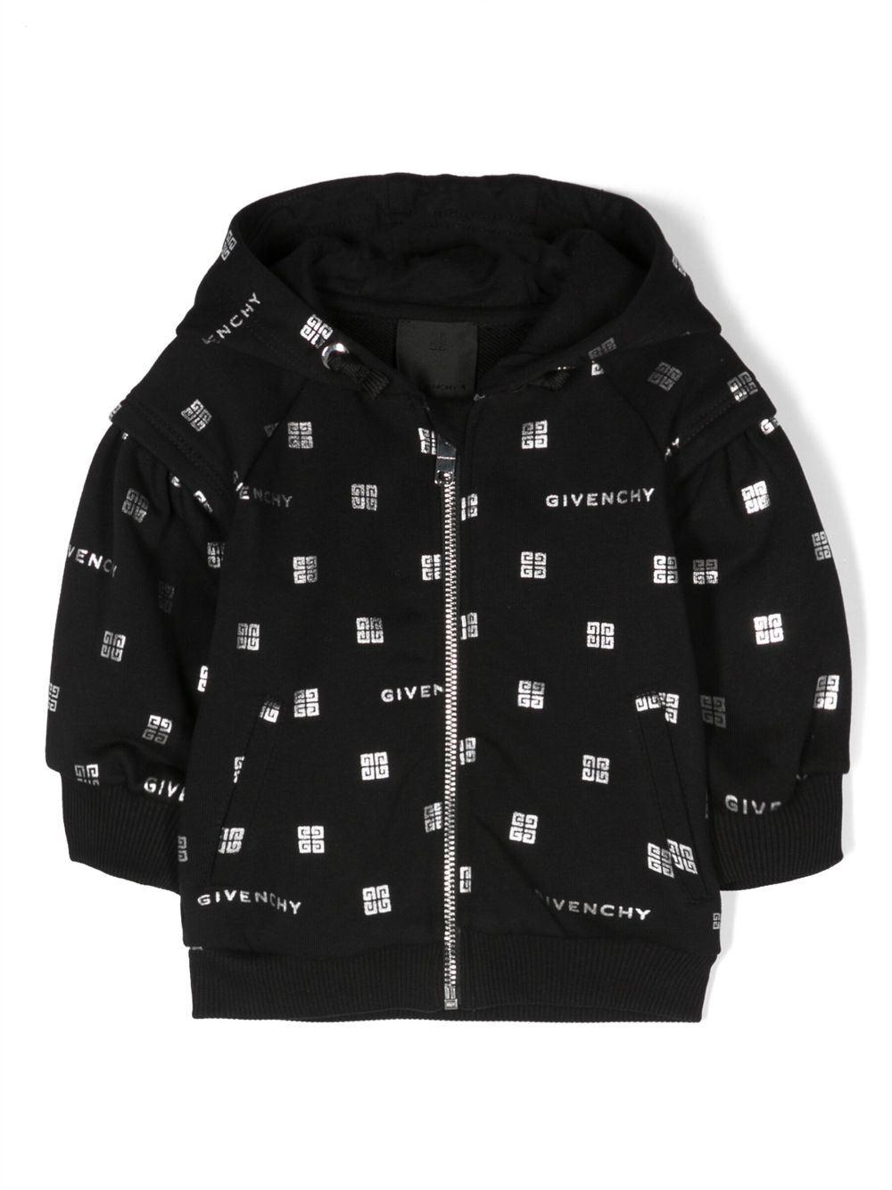 Givenchy Kids Hoodie mit Metallic-Logo - Schwarz von Givenchy Kids