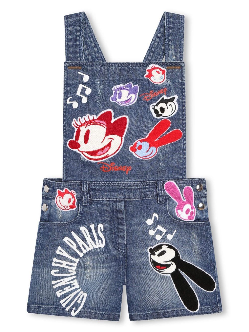 Givenchy Kids Jeans-Latzhose mit Cartoon-Patch - Blau von Givenchy Kids