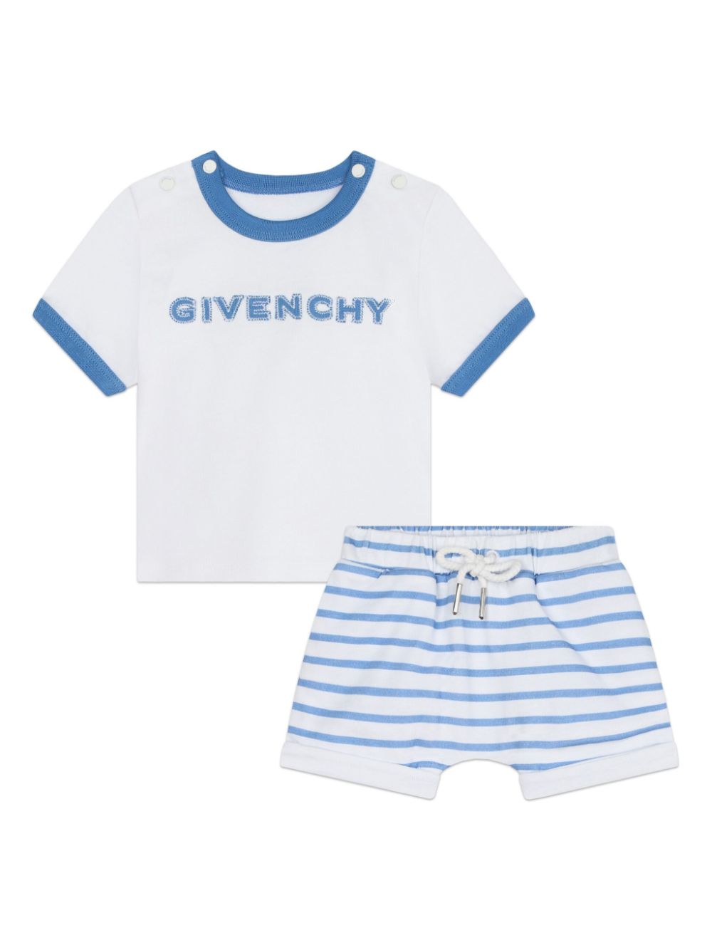 Givenchy Kids Set aus T-Shirt und Shorts mit Logo-Applikation - Weiß von Givenchy Kids