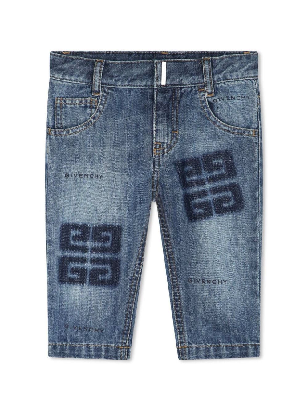 Givenchy Kids Straight-Leg-Jeans mit 4G-Motiv - Blau von Givenchy Kids