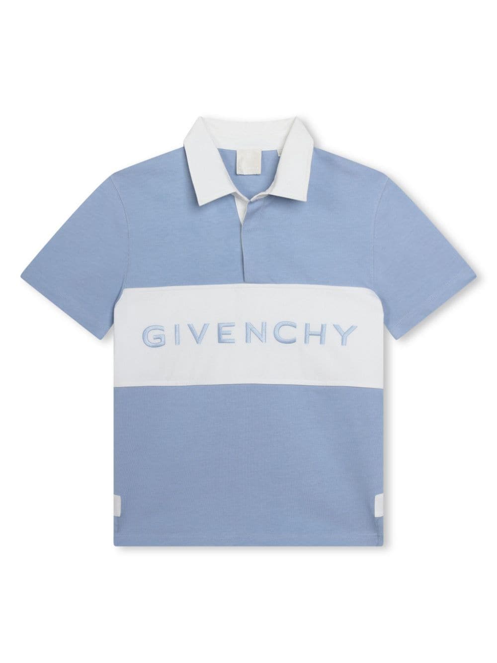 Givenchy Kids Zweifarbiges Poloshirt mit Logo-Stickerei - Blau von Givenchy Kids