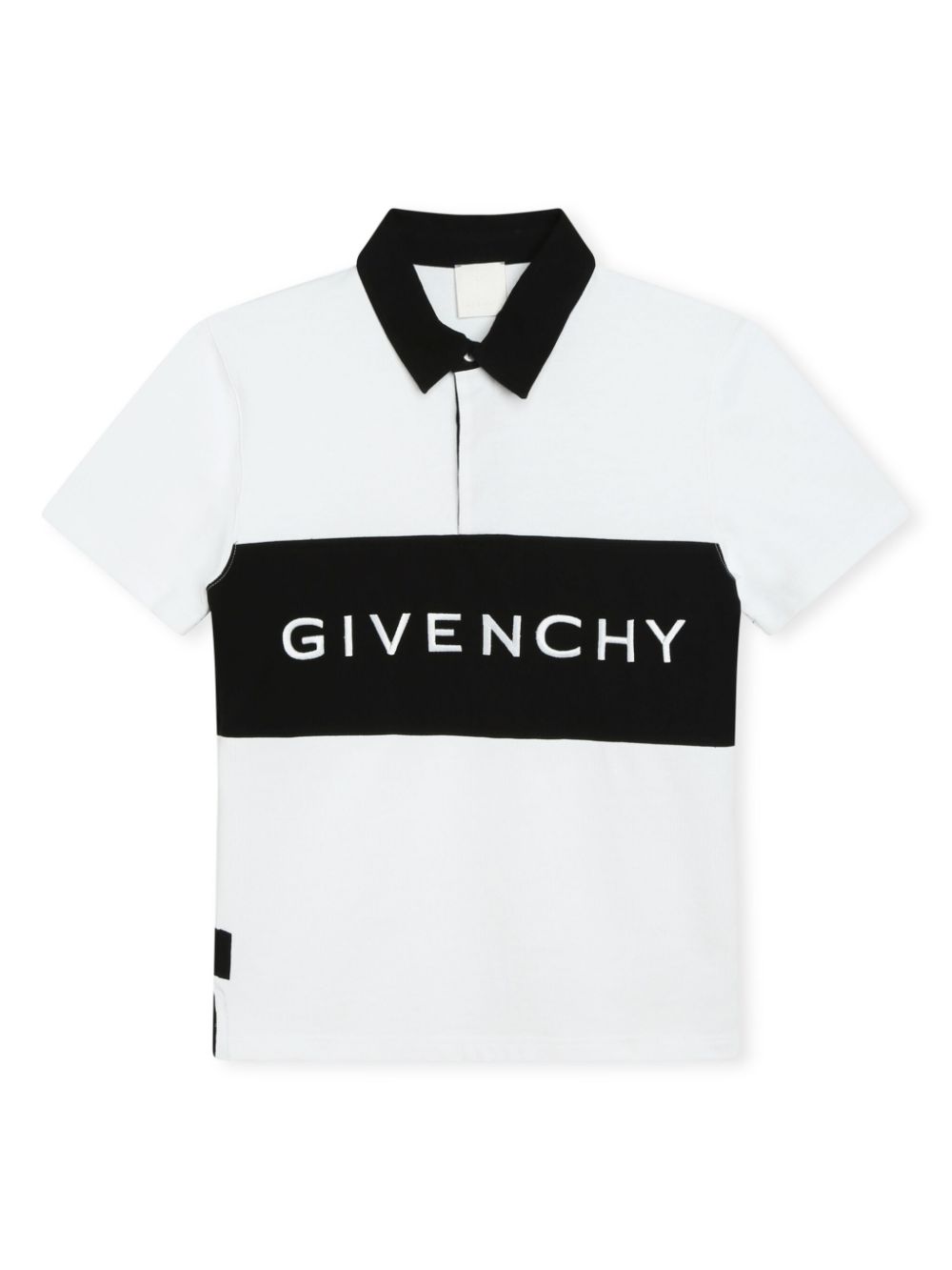 Givenchy Kids Zweifarbiges Poloshirt mit Logo-Stickerei - Weiß von Givenchy Kids