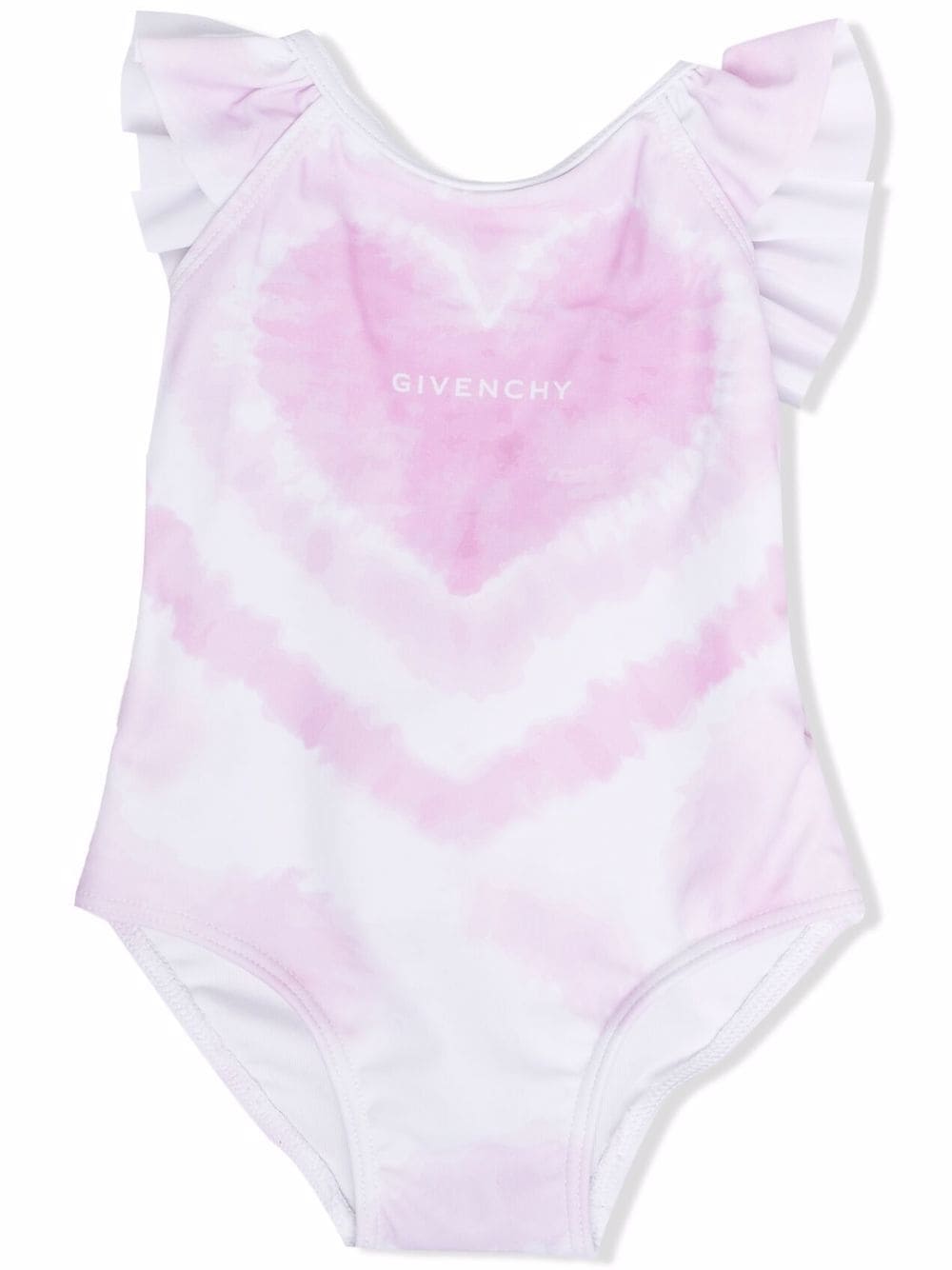 Givenchy Kids Gerüschter Badeanzug mit Herz-Print - Rosa von Givenchy Kids