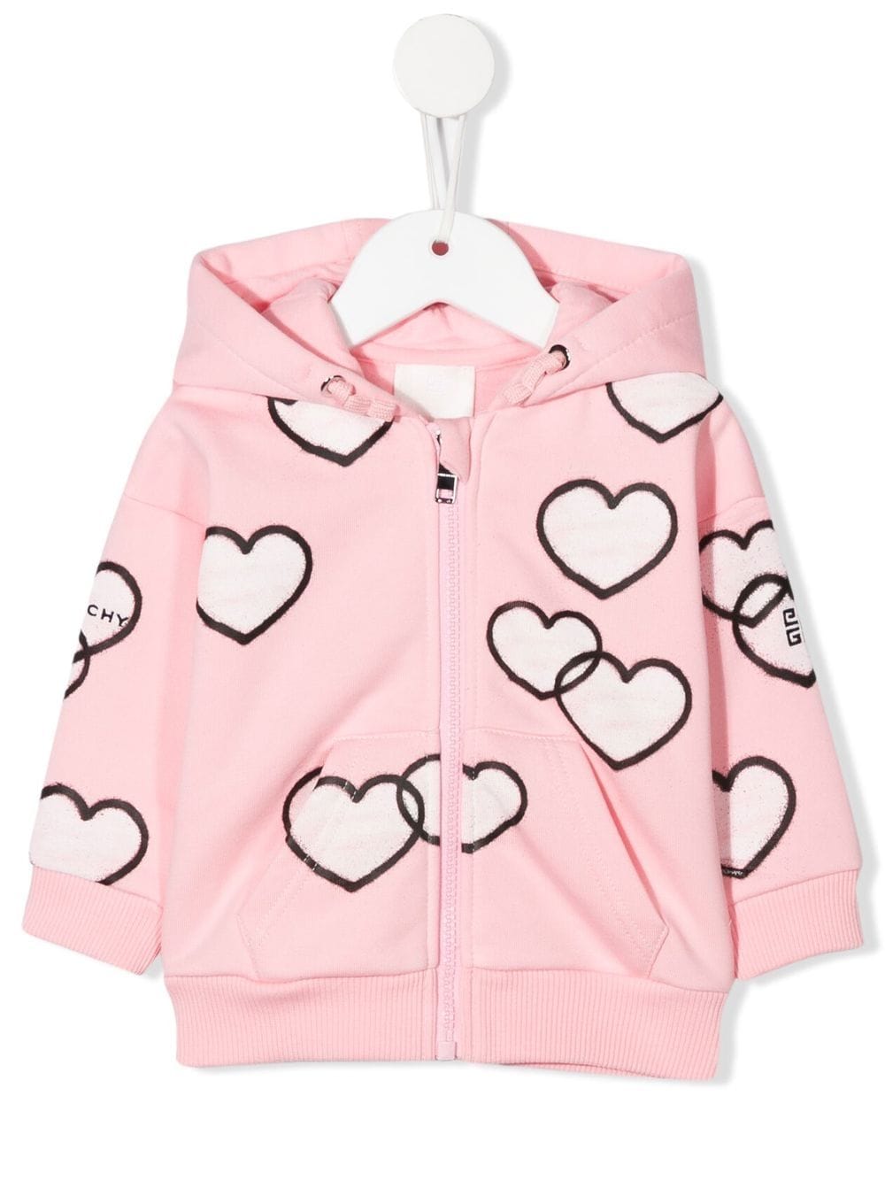 Givenchy Kids Kapuzenjacke mit Herz-Print - Rosa von Givenchy Kids