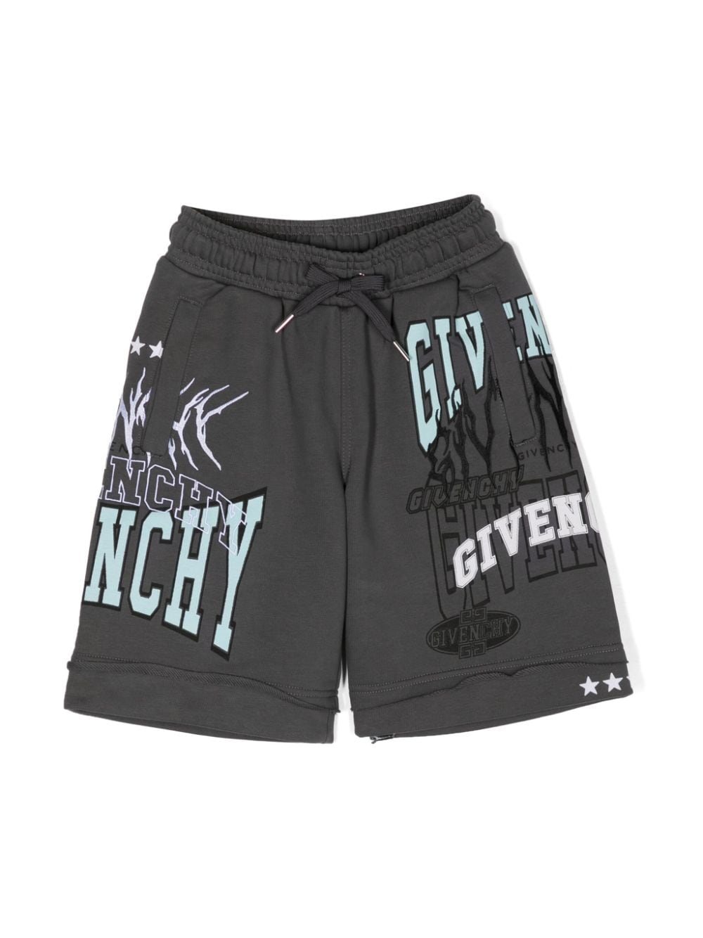 Givenchy Kids Shorts mit Logo-Print - Grau von Givenchy Kids