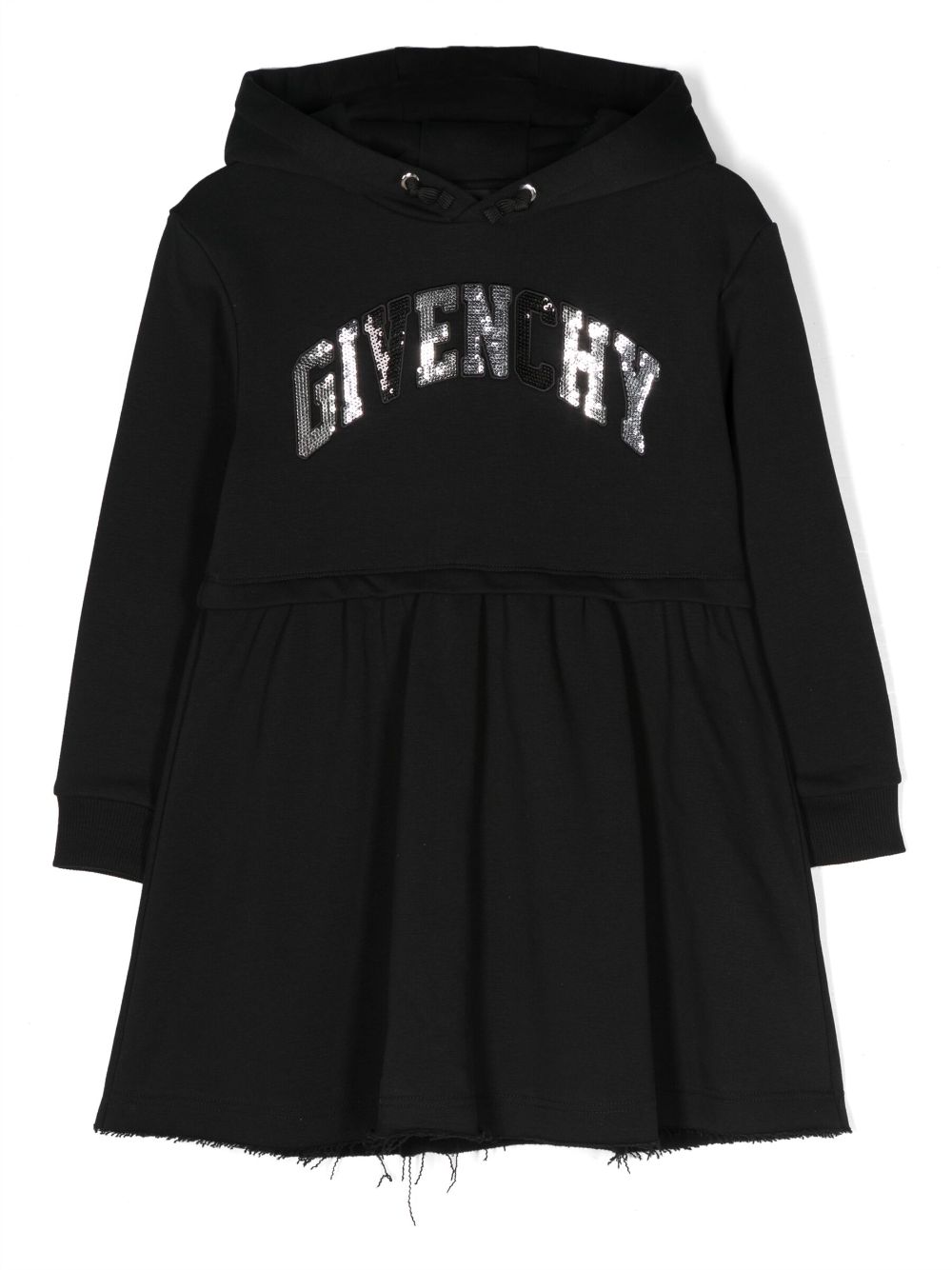 Givenchy Kids Kapuzenkleid mit Logo-Print - Schwarz von Givenchy Kids