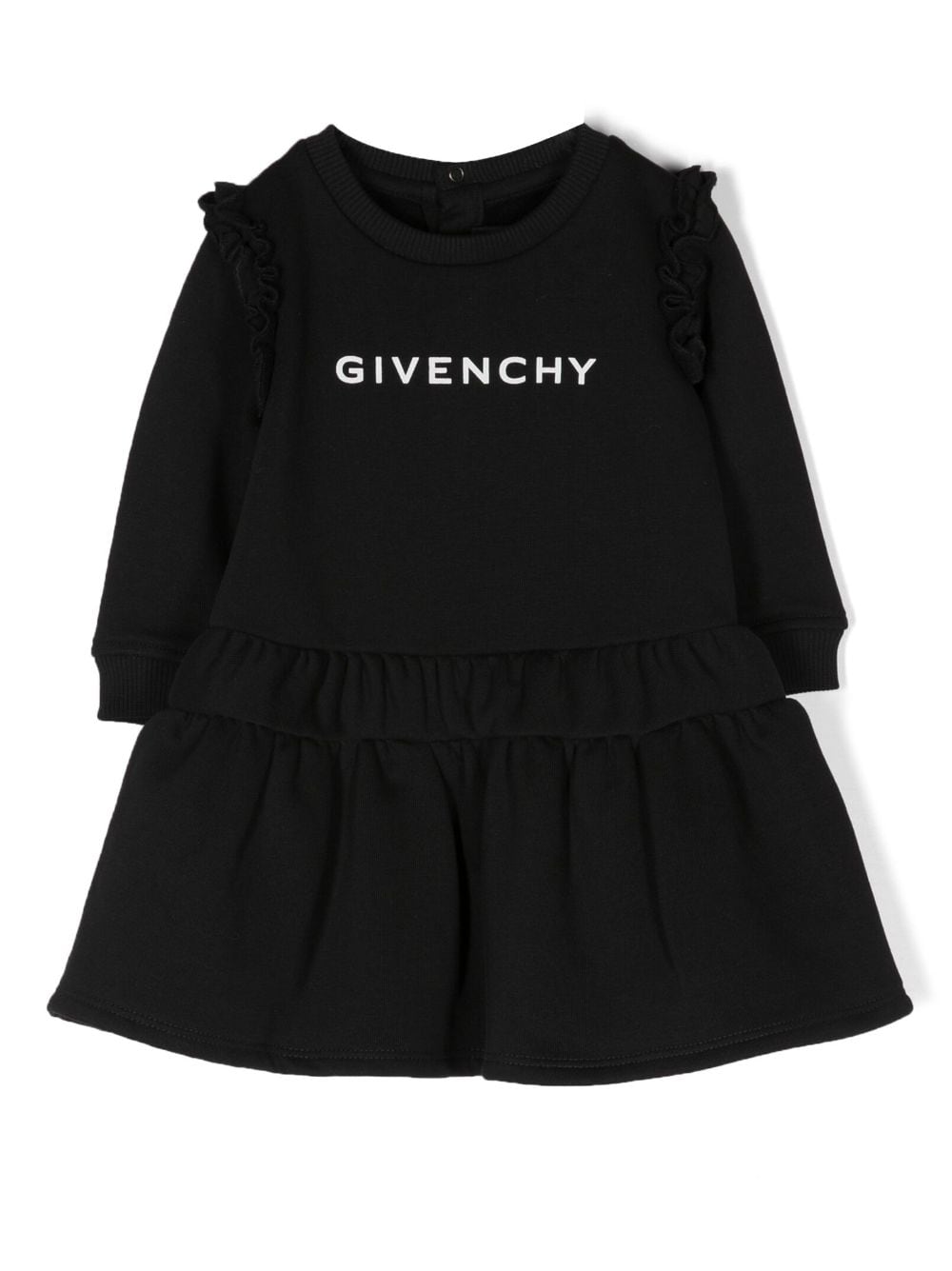 Givenchy Kids Langärmeliges Kleid mit Logo-Print - Schwarz von Givenchy Kids