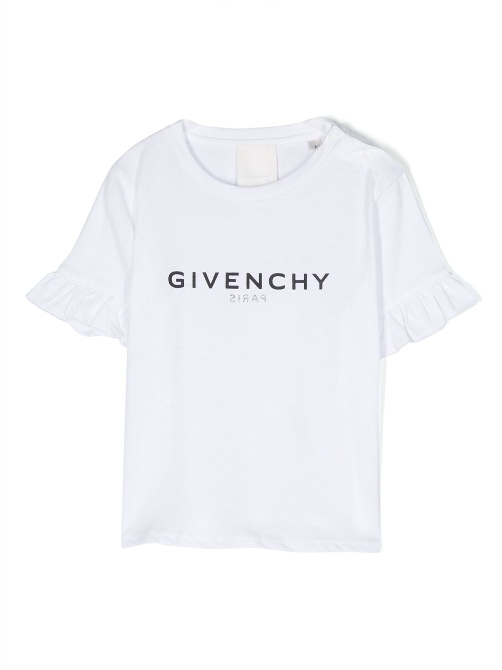 Givenchy Kids Gerüschtes T-Shirt mit Logo-Print - Weiß von Givenchy Kids