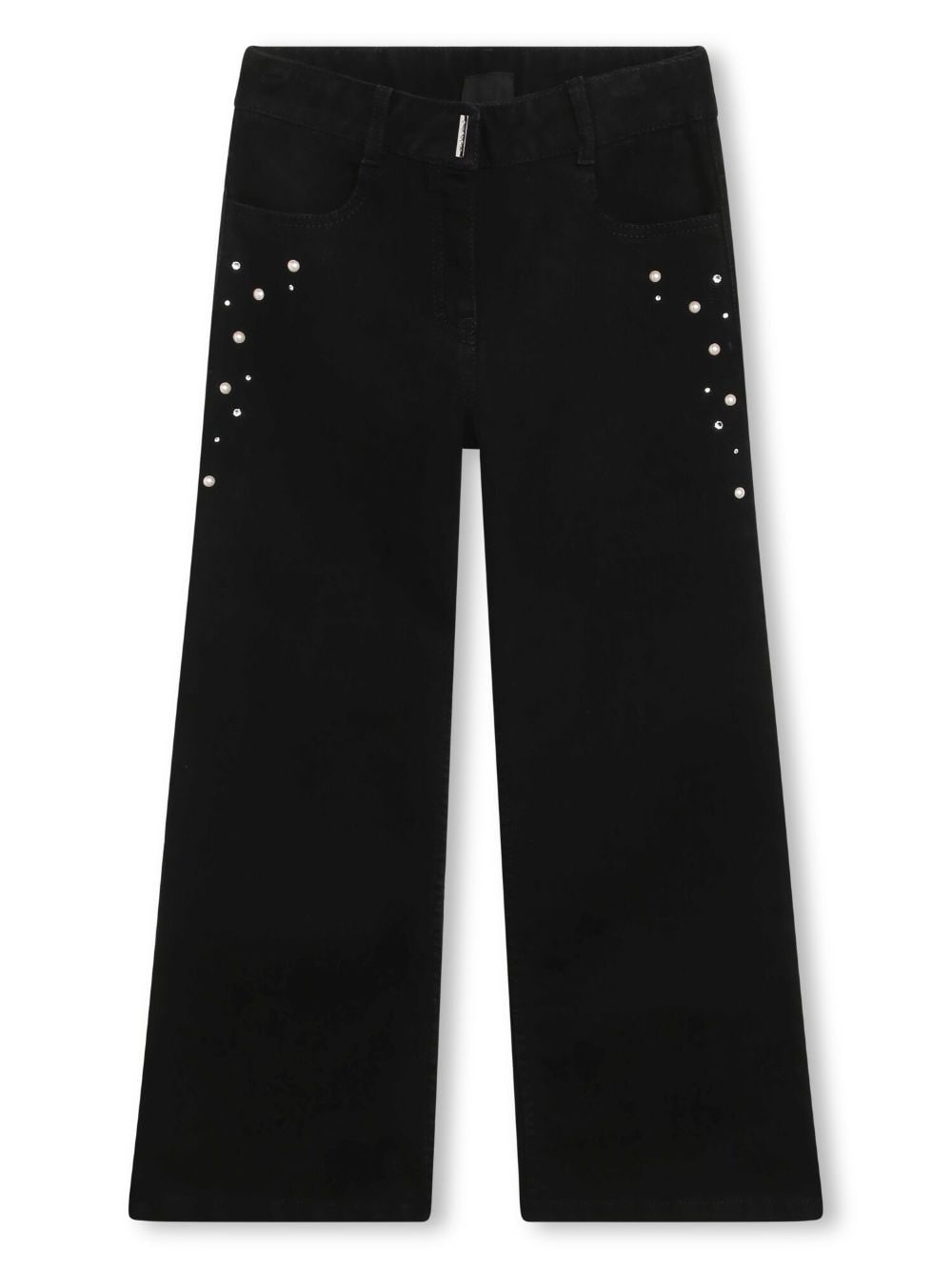 Givenchy Kids Wide-Leg-Jeans mit Perlen - Schwarz von Givenchy Kids