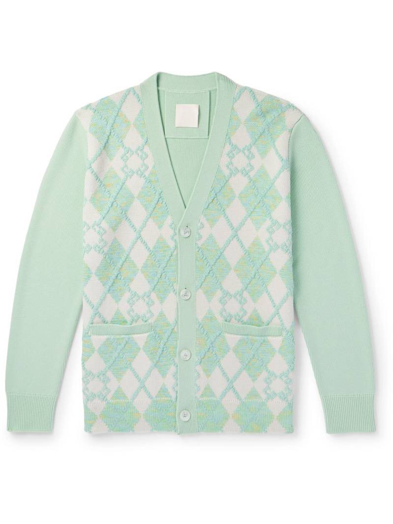Givenchy - Argyle Wool-Blend Cardigan - Men - Green - M von Givenchy