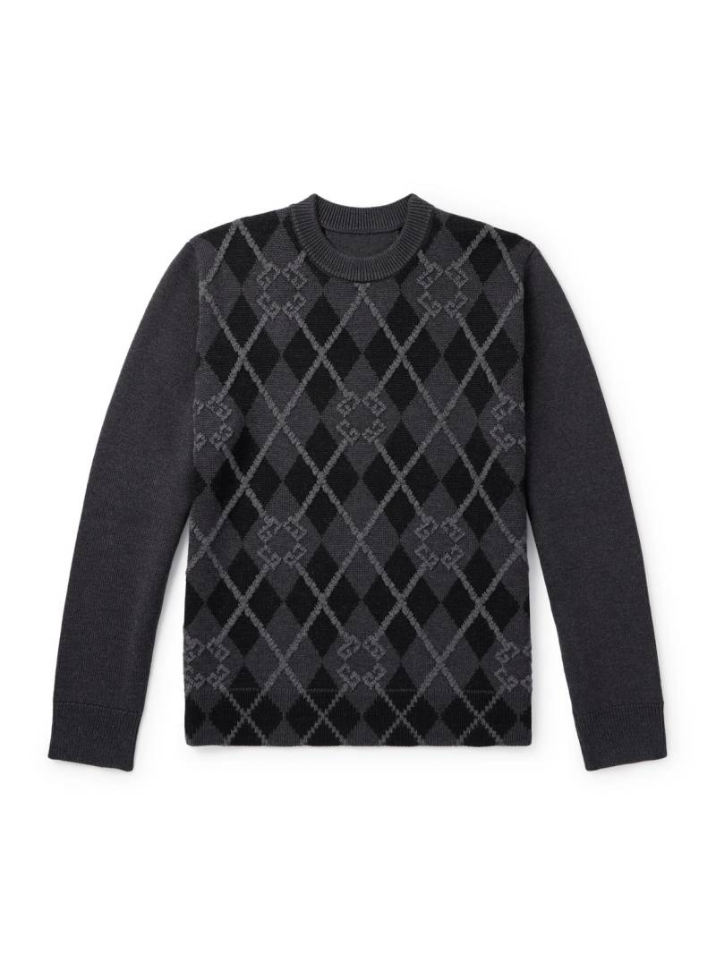 Givenchy - Argyle Wool-Blend Sweater - Men - Gray - L von Givenchy