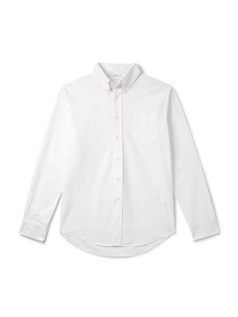 Givenchy - Button-Down Collar Logo-Embroidered Cotton Oxford Shirt - Men - White - EU 39 von Givenchy