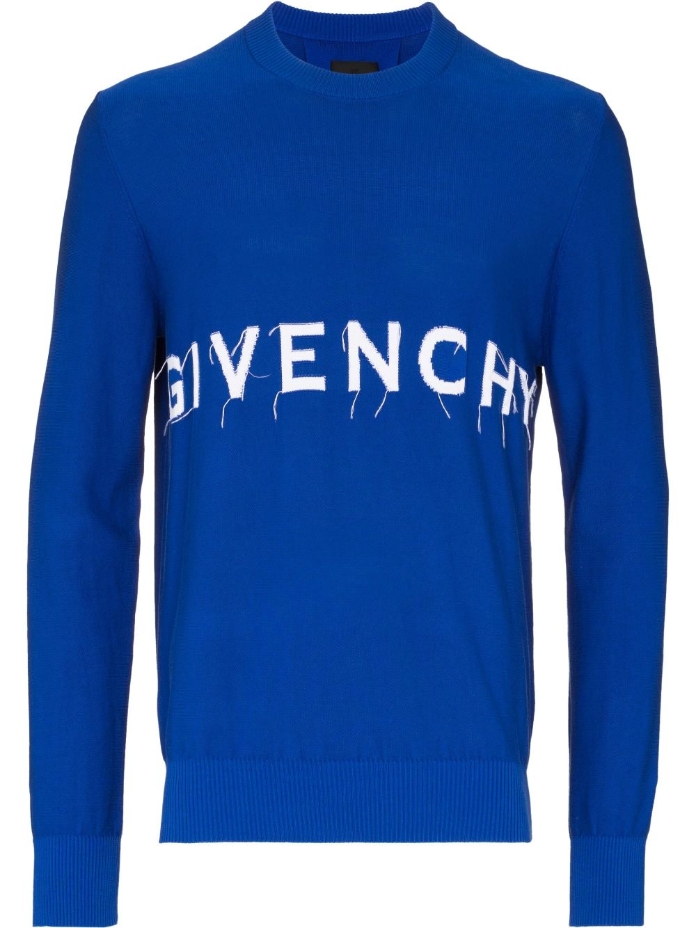 Givenchy Intarsien-Pullover mit Logo - Blau von Givenchy