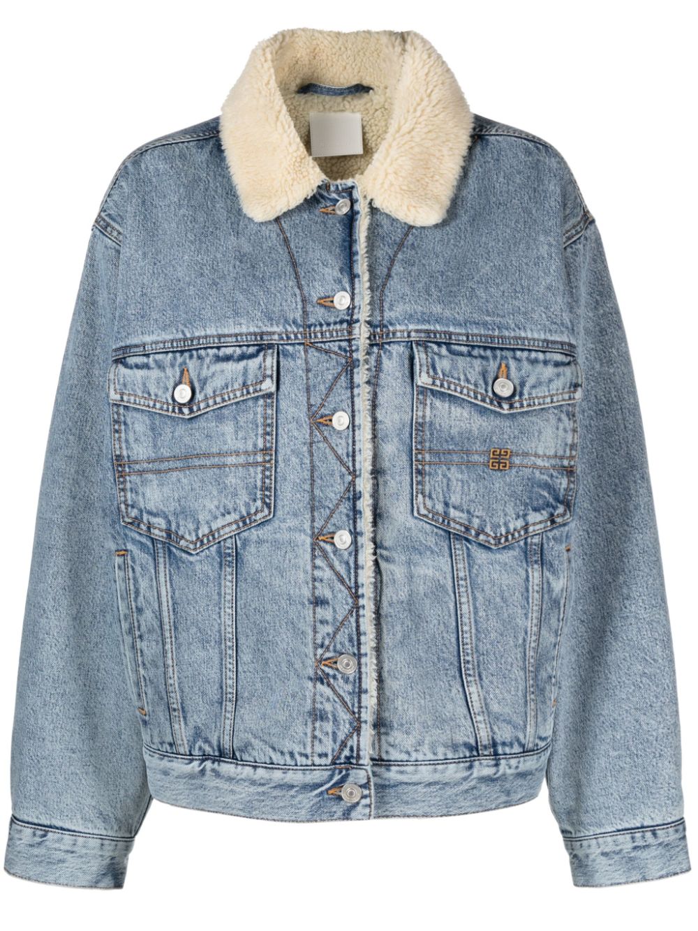 Givenchy Jeansjacke mit 4G-Stickerei - Blau von Givenchy