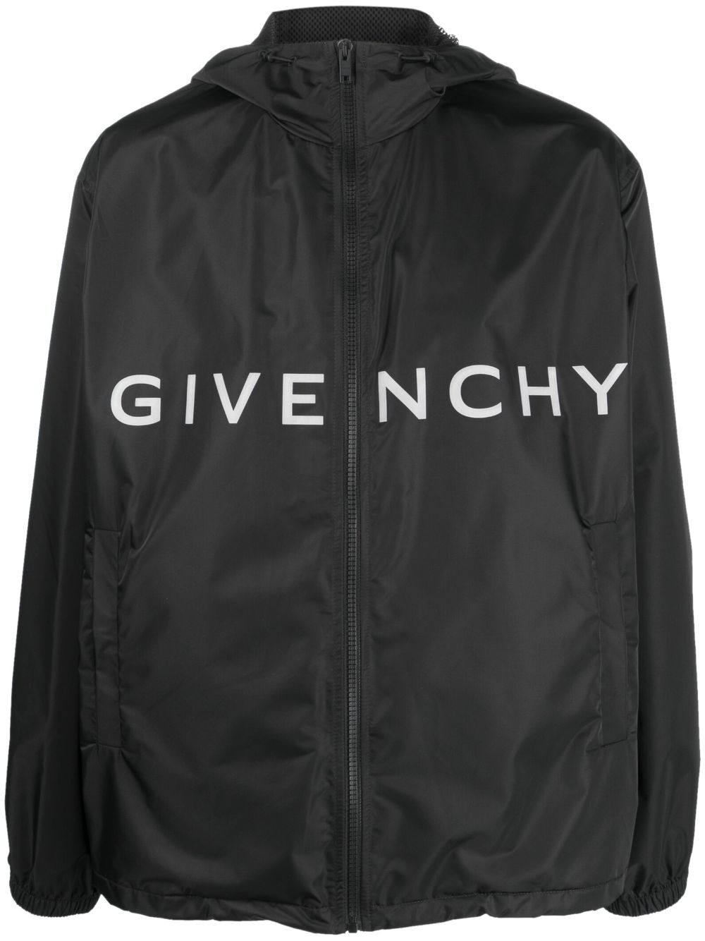 Givenchy Leichte Kapuzenjacke mit Logo-Print - Schwarz von Givenchy