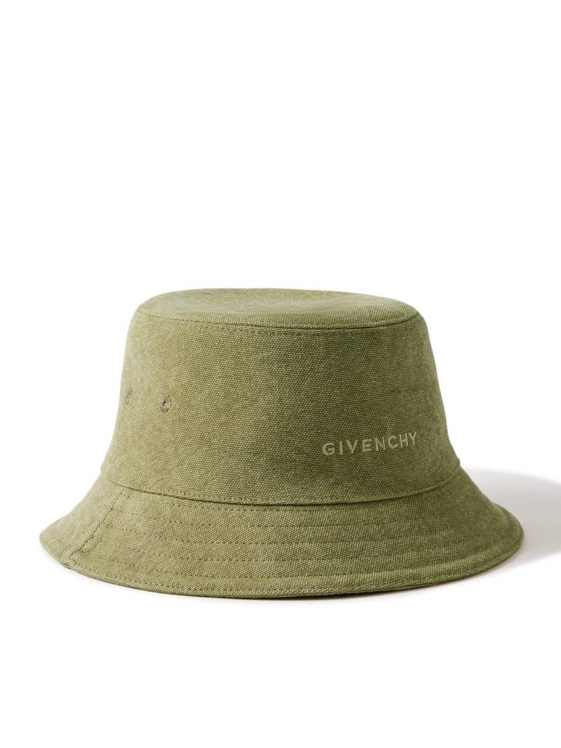 Givenchy - Logo-Embroidered Cotton-Canvas Bucket Hat - Men - Green - 57 von Givenchy