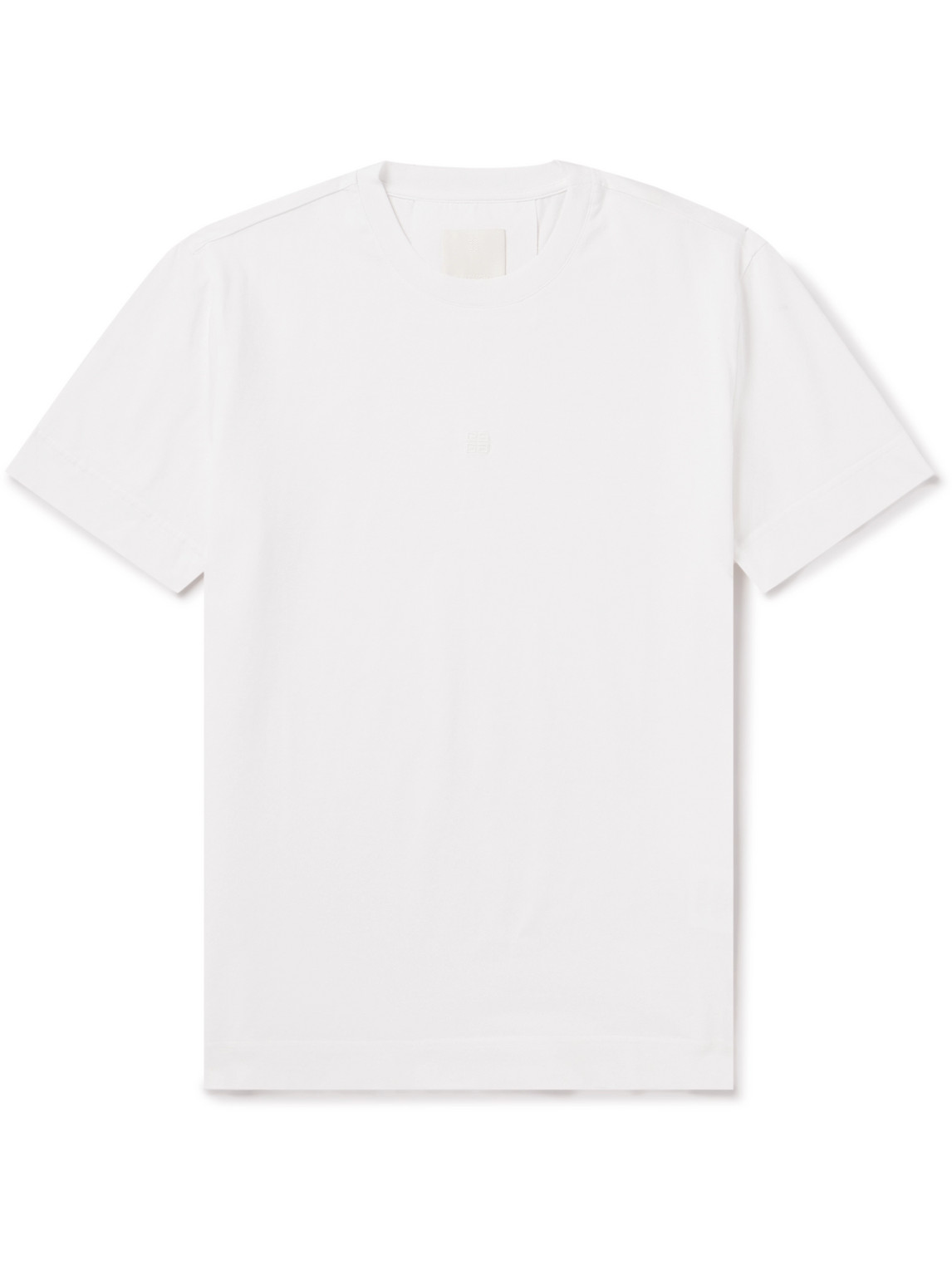 Givenchy - Logo-Embroidered Cotton-Jersey T-Shirt - Men - White - M von Givenchy