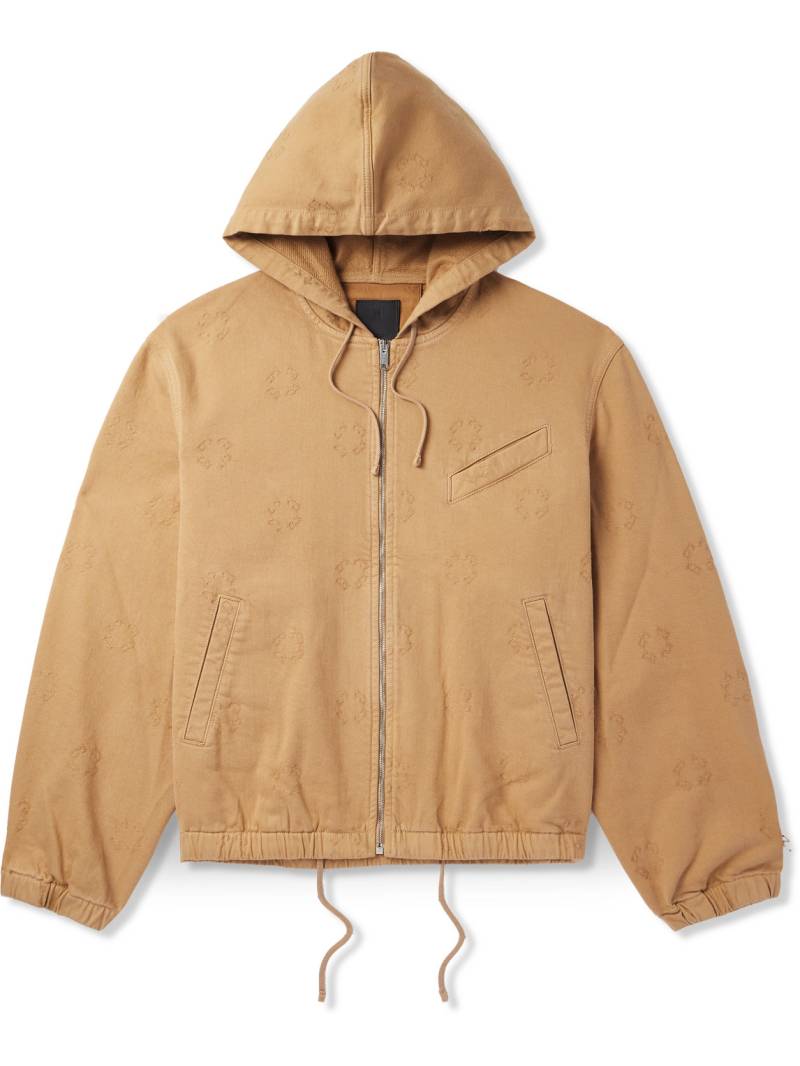 Givenchy - Logo-Jacquard Denim Hooded Jacket - Men - Neutrals - L von Givenchy
