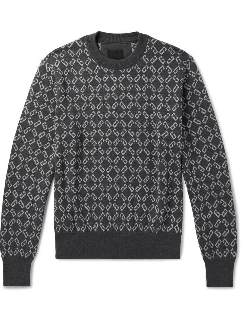 Givenchy - Logo-Jacquard Wool-Blend Sweater - Men - Gray - S von Givenchy