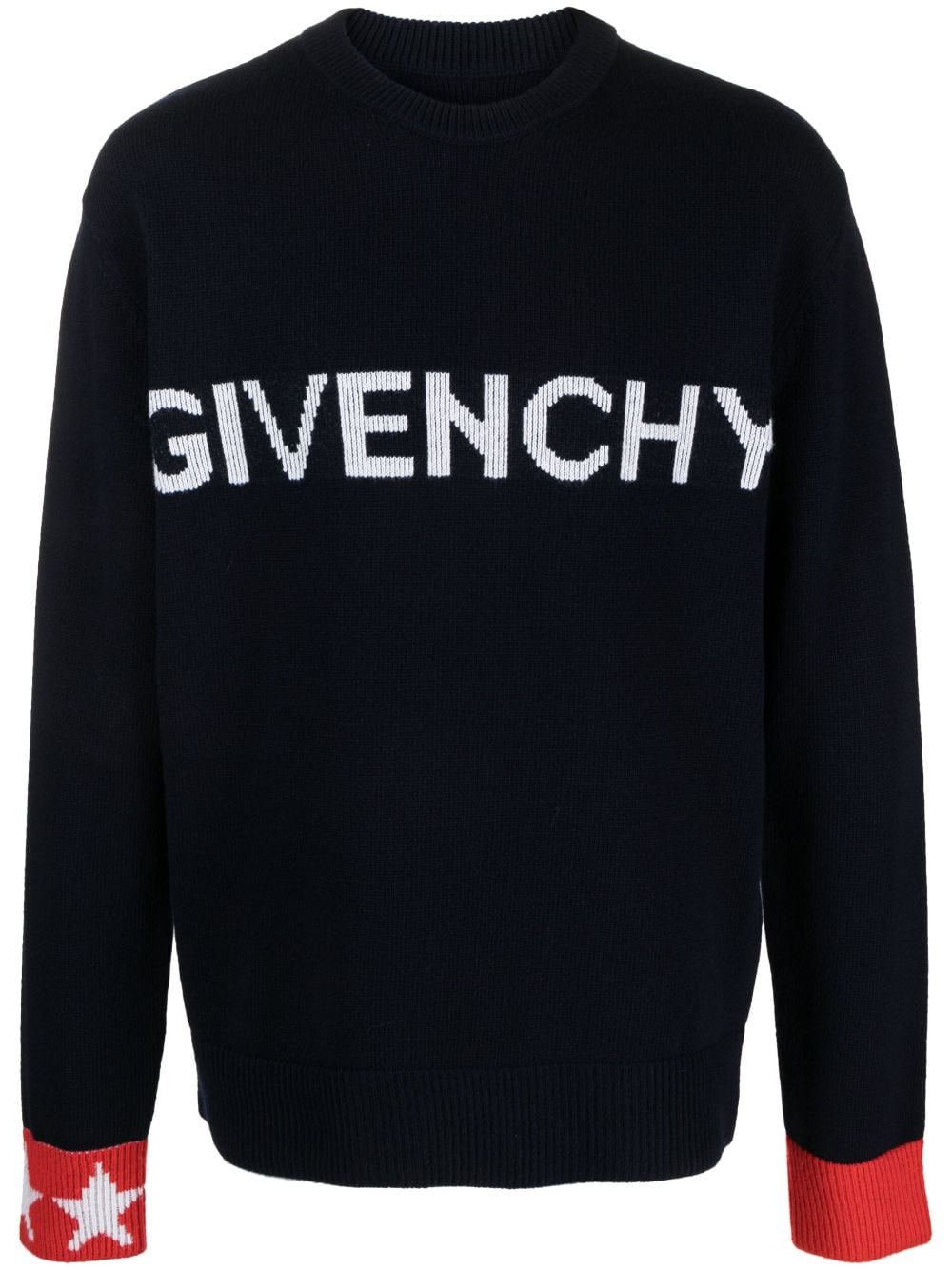 Givenchy Pullover mit Intarsien-Logo - Blau von Givenchy