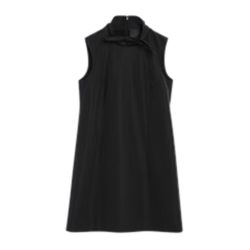 Givenchy Schwarzes Kleid Mit Hohem Kragen Und Schleife von Givenchy